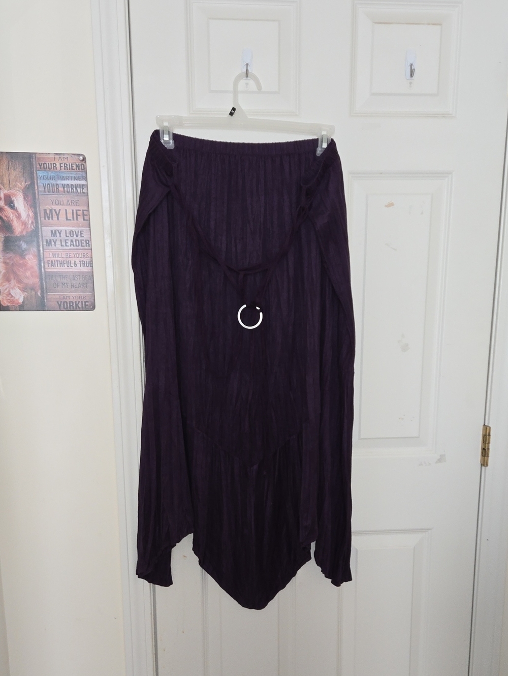 Women's Dark Purple Midi Skirt - Elegant Flowy Design